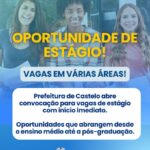 Prefeitura de Castelo abre convocação para vagas de estágio com início imediato