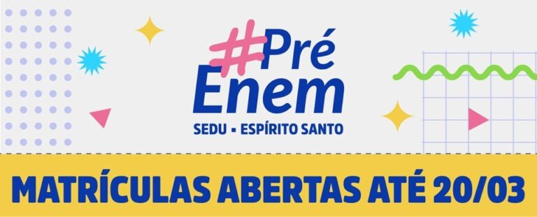 Sedu abre matrículas do Pré-Enem Espírito Santo 2026 nesta quinta-feira (12)