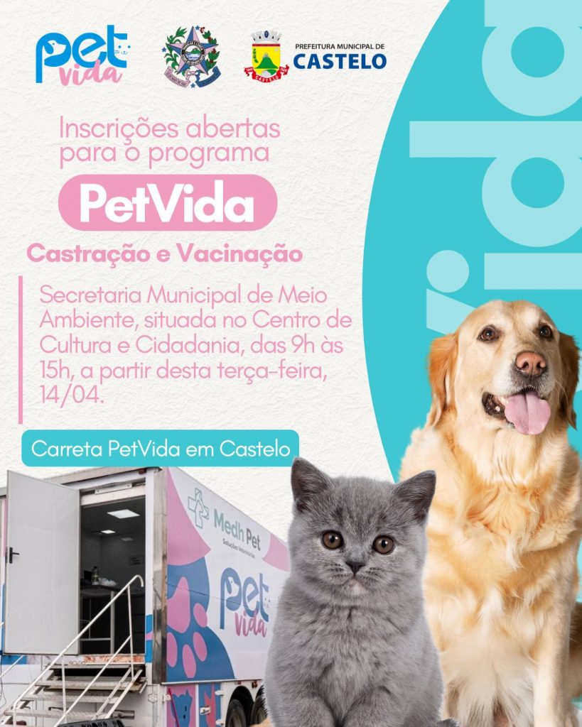 Castelo avança no cuidado animal: inscrições abertas para o Programa PetVida