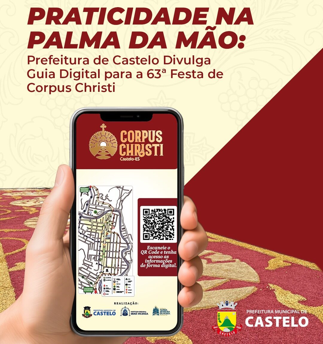 Leia mais sobre o artigo Praticidade na Palma da Mão: Prefeitura de Castelo Divulga Guia Digital para a 63ª Festa de Corpus Christi