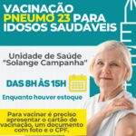 Vacina pneumo 23 disponível para idosos em Castelo