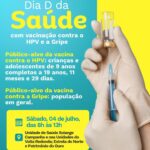 Prefeitura de Castelo realiza Dia D de Ação em Saúde com vacinação contra o HPV e a Gripe neste sábado, 04 de julho
