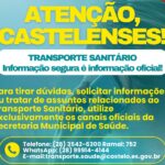 Atenção! Secretaria de Saúde reforça uso de canais oficiais para informações sobre Transporte Sanitário